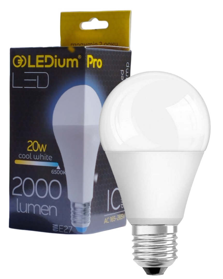 Лампа світлодіодна 20W 6500K 2000Lm Е27 AC165-265V LEDium PRO